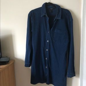 Forever 21 Cotton Denim Button Down Dress
